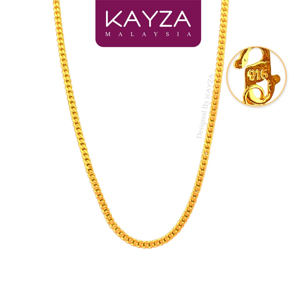 94N KAYZA Plated Chain Necklace Handcrafted Designs in Vietnamese Gold - Rantai leher dengan Emas