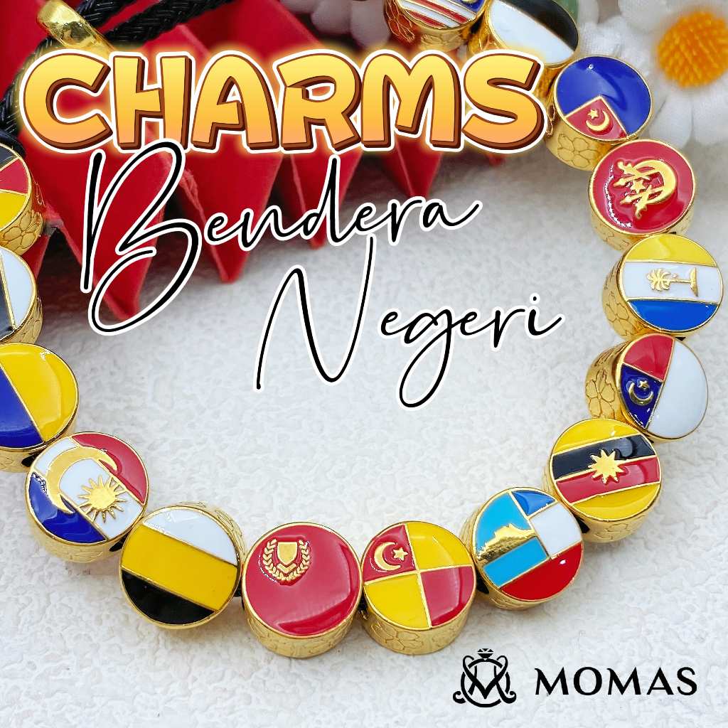Bead Negeri 5D Momas Emas 916 Beads Alphabets 3D Masdora Bead Enamel Emas 916 Charms 916