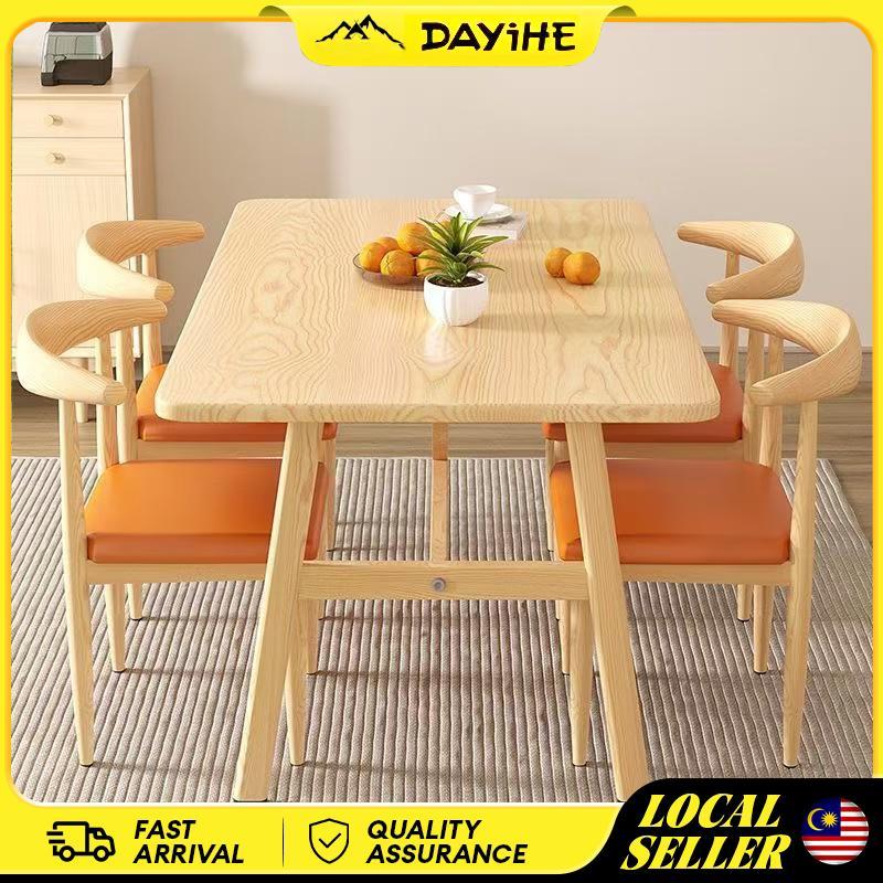 DAYIHE Dining table Set Rectangular dining table solid wood Modern Meja Makan kitchen wood home table Nordic table