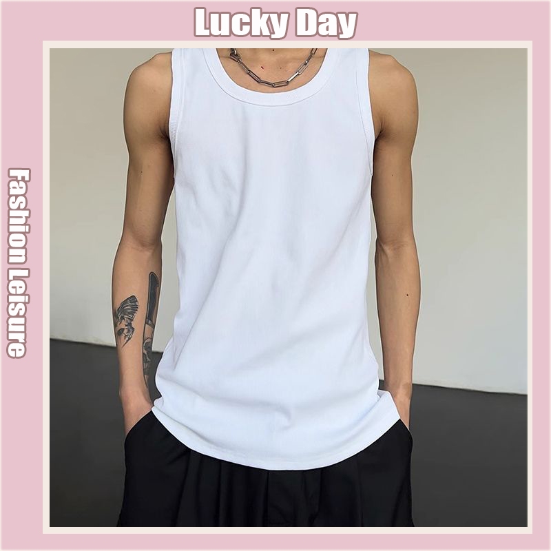 [Ready Stock]Men Inner Tank Shirt Seamless Cooling Silk Singlet Casual Plain Top Plus Size Breathable Elastic Sport Top
