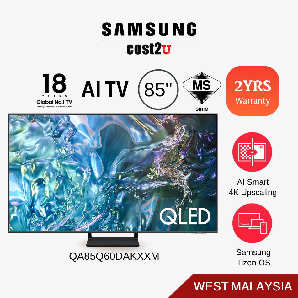 Samsung 85" Q60D QLED 4K Smart TV (2024) |  QA85Q60DAKXXM TV Television 电视机