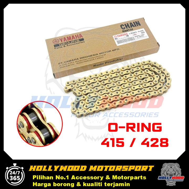 RANTAI ORING 415 RANTAI O RING 428 YAMAHA HEAVY DUTY 114L 122L 124L 132L O'RING GOLD CHAIN EMAS