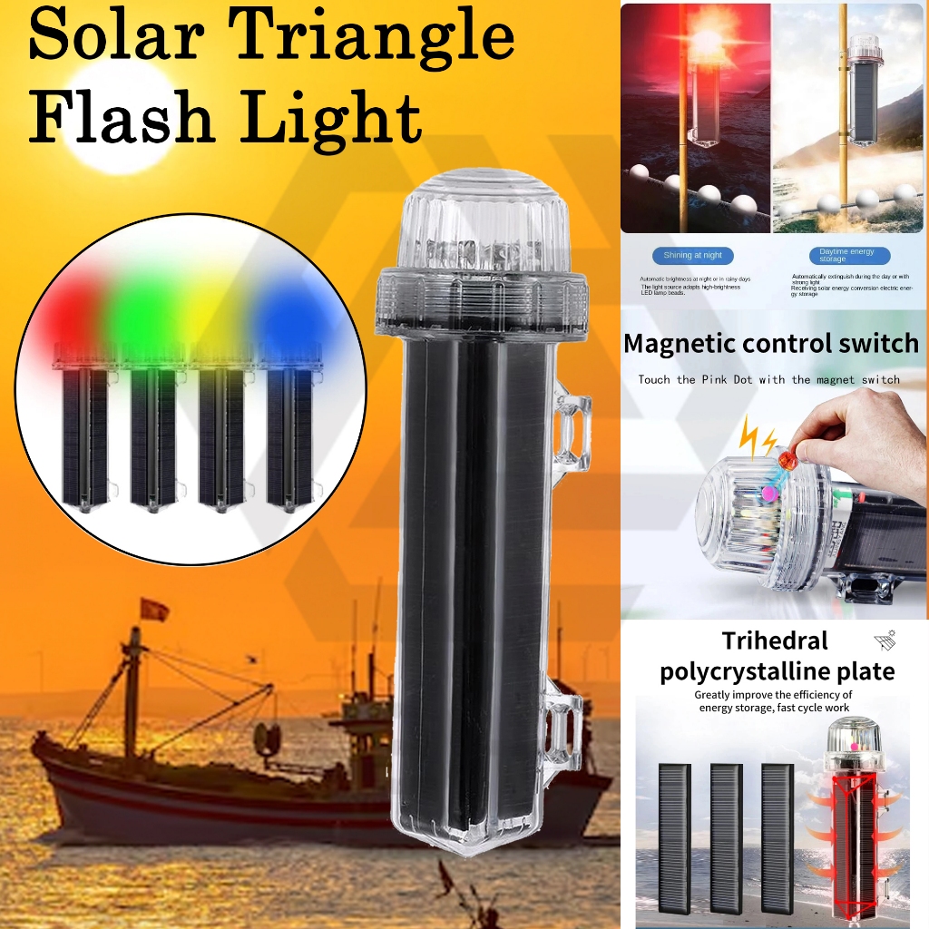 3H Lampu Solar LED Perikanan Kalis Air Kapal – Fishing Light Penanda Jaring & Navigasi Laut Flash