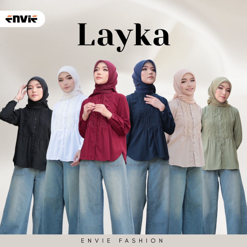 Envie LAYKA Lace Blaus Vintage Butang Penuh