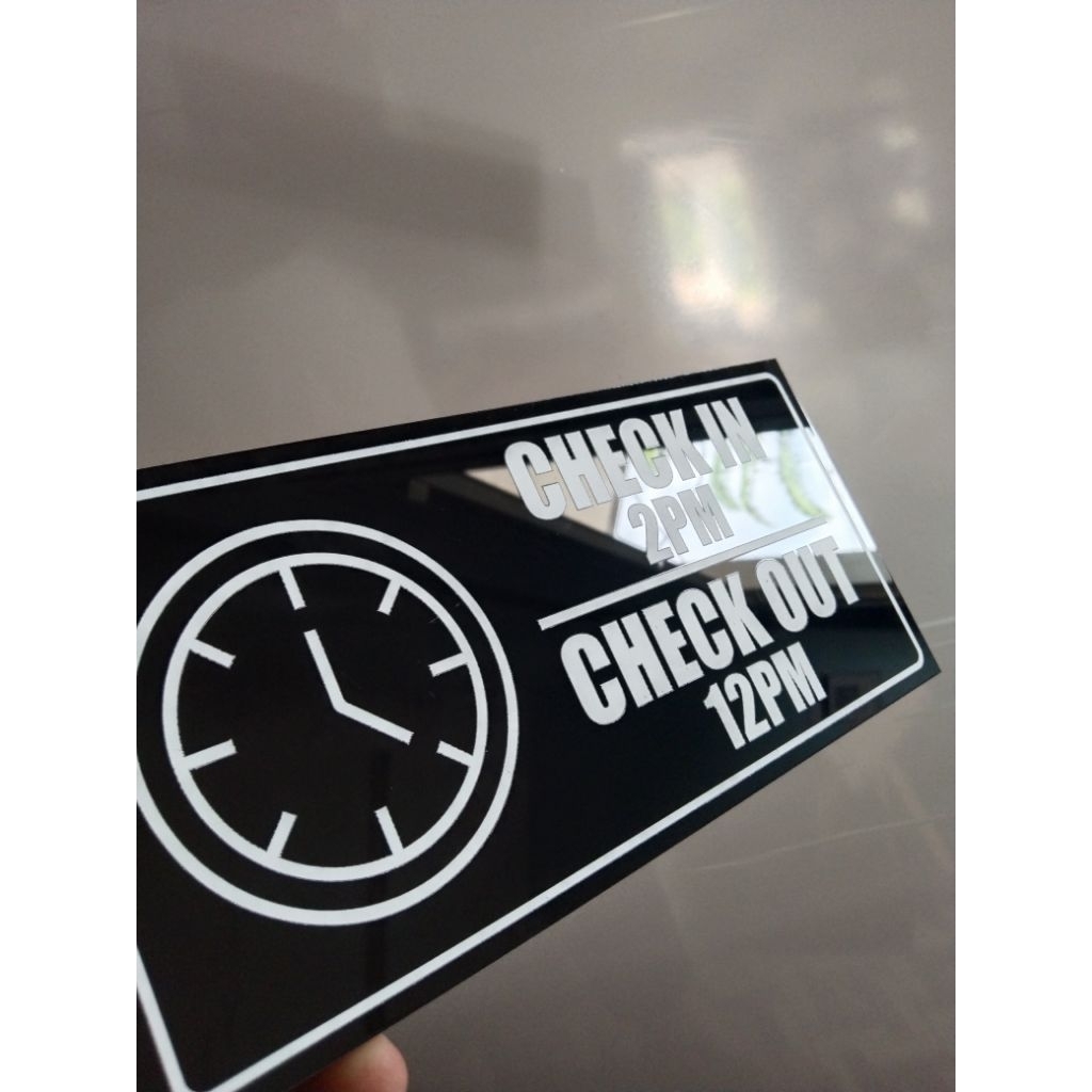 Signage Check In - Check Out / Signage Hotel & Homestay