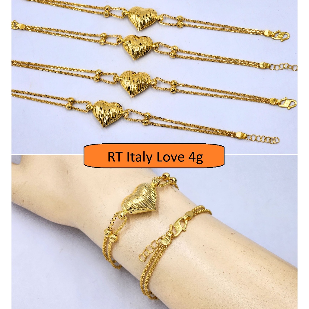 Rantai Tangan Italy Love Italy Bola EMAS 916 ORIGINAL EMAS 916 MURAH EMAS 916 BAJET GELANG 916 BRACELET