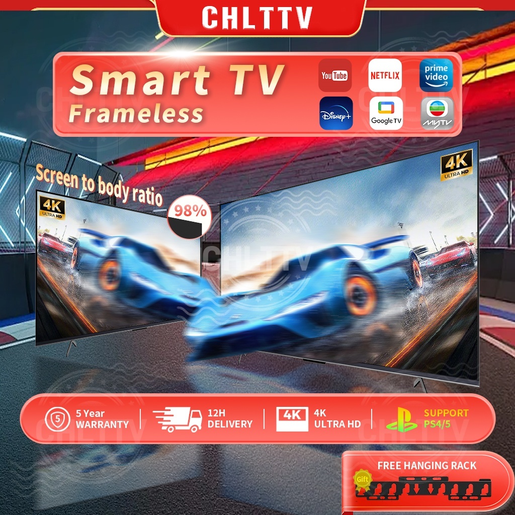 [PROMO] TV Pintar Smart TV 32inci 43'' 50 Inch Televisyen Frameless android tv PS4/5 Netflix YouTube Switch UHD CHLTTV