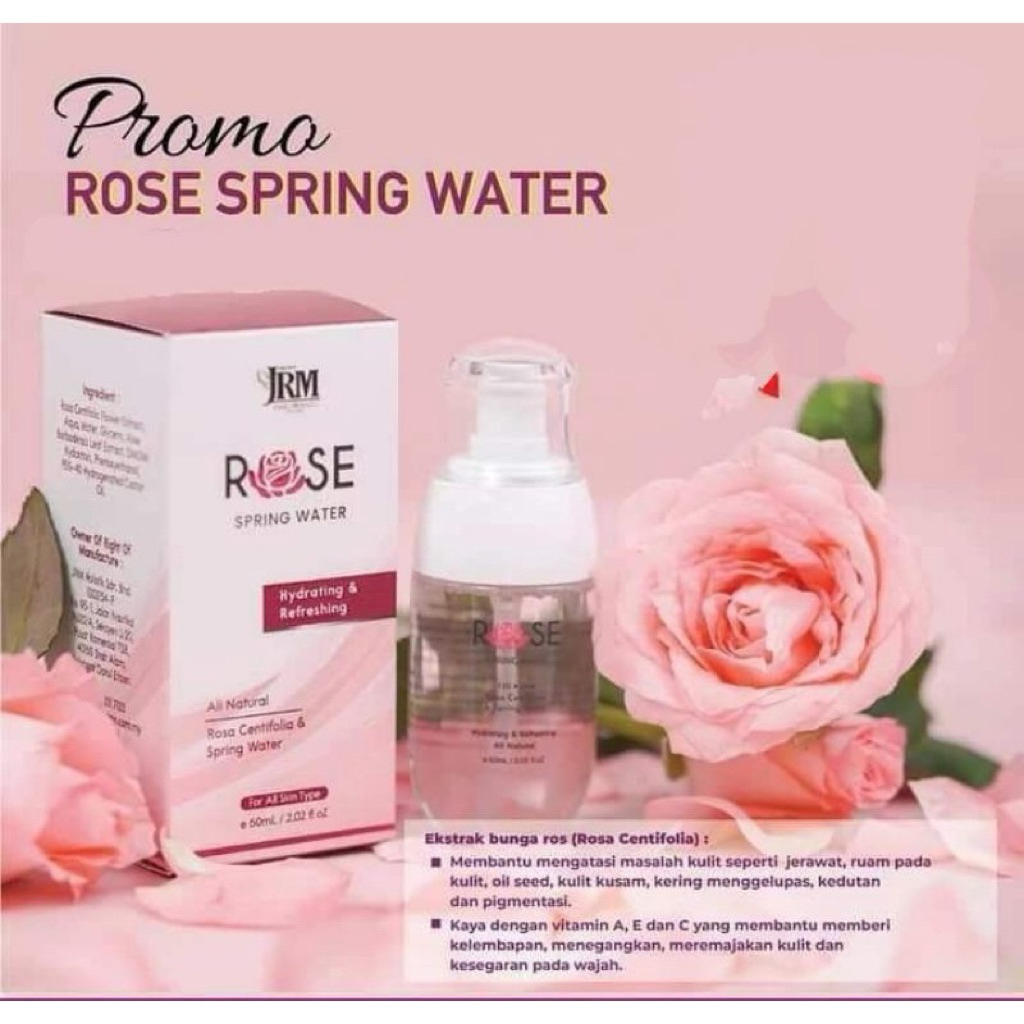 JRM Rose Spring Water – Mist Wajah & Rambut Semulajadi (Kulit Vitamin Kecantikan Moisturizers)