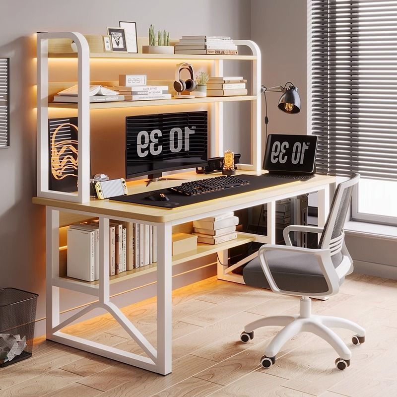 Desk Desktop Computer Desk Bookshelf Integrated Desk Bedroom Study Writing Desk Home Office Desk