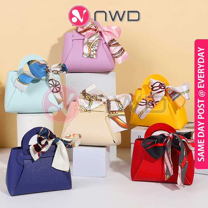 《 》Retro Style Leather Goodies Gift Bag Wedding Souvenir Candy Bag Beg Kahwin 伴手礼袋 NWD