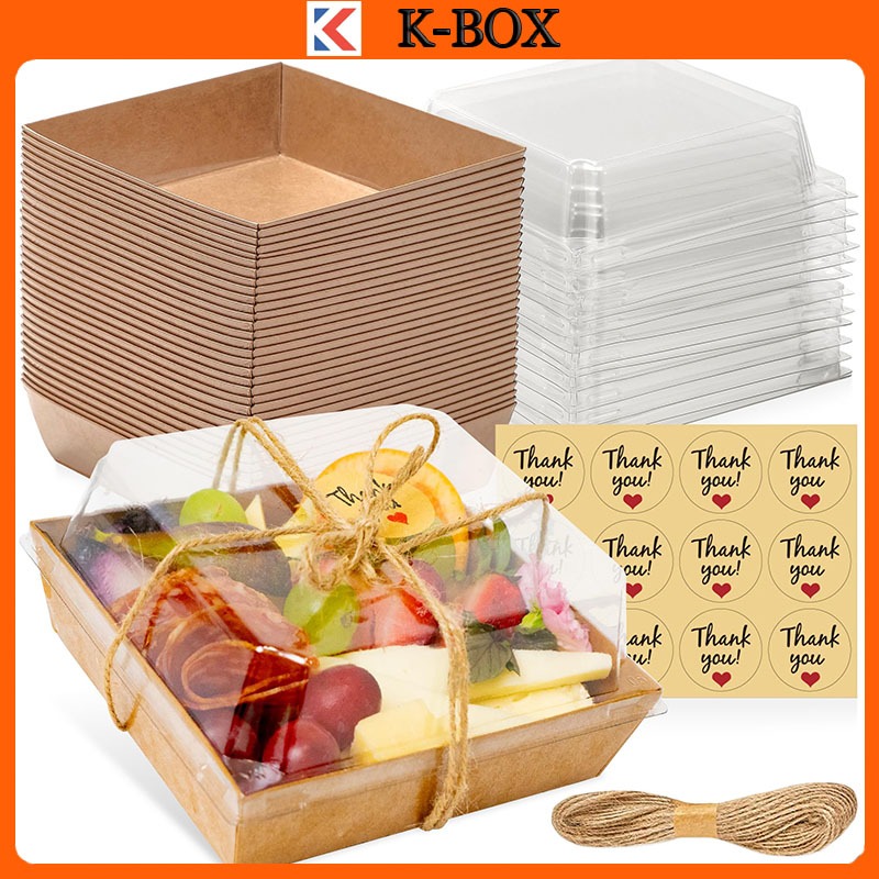 Food storage box Square Paper Charcuterie Boxes Disposable Containers Bakery Cake Sandwich box