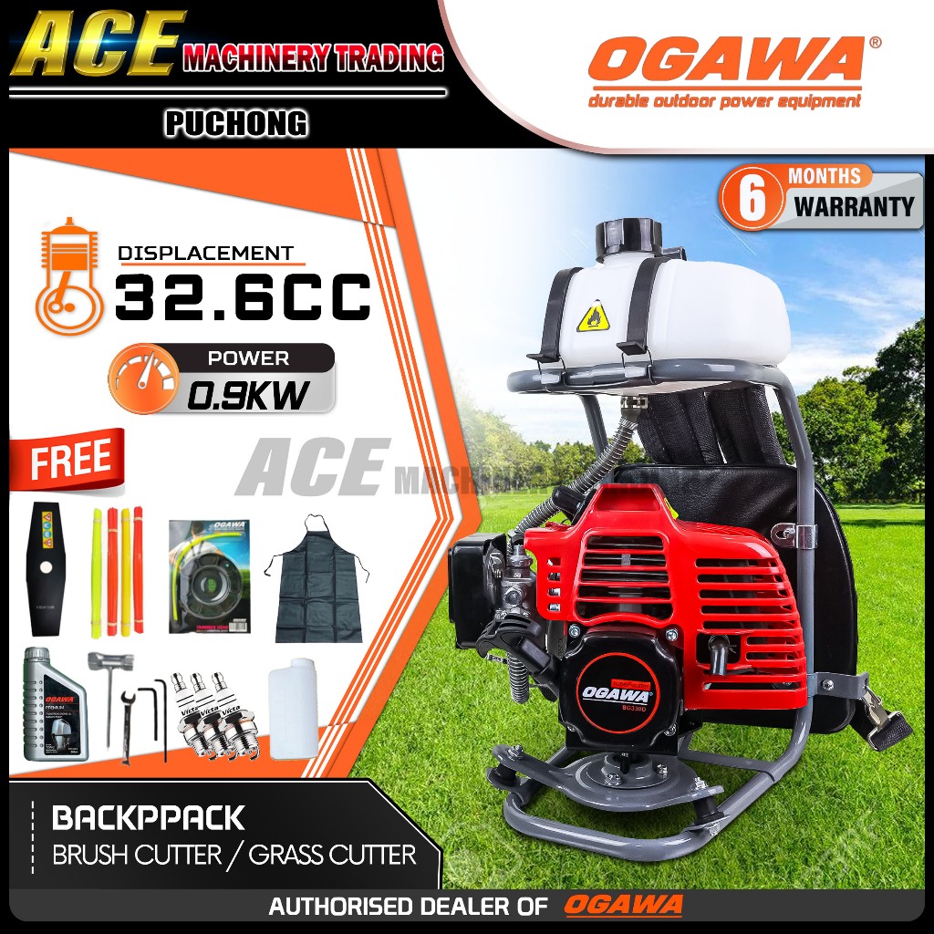 [ 100% Original ] OGAWA Brush Cutter BG330D/BG330DT Mesin Potong Rumput (33CC) 2 Stroke Grass Cutter