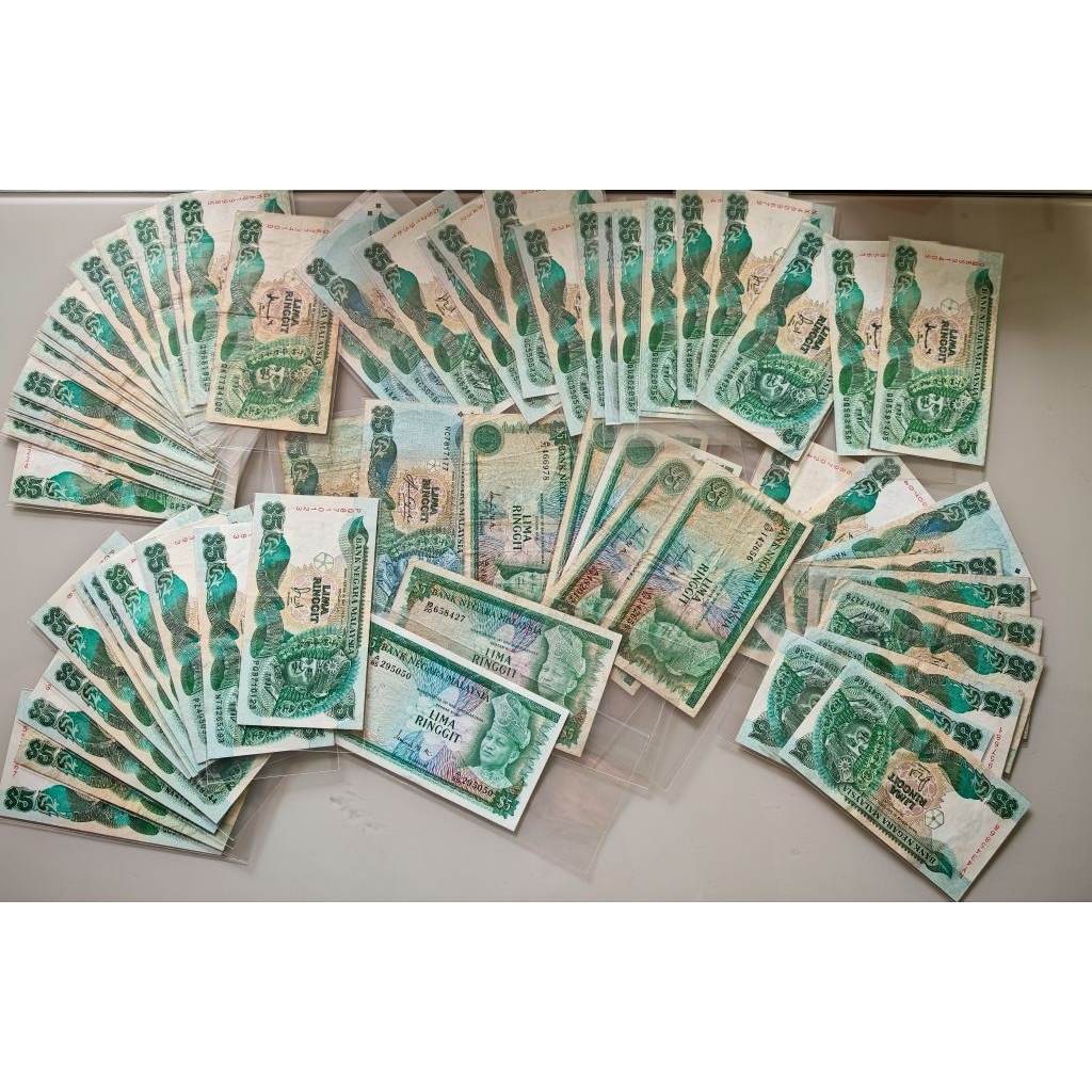 All series $5 Duit lama RM5  - ✨Siri 5, 6, 7✨ Fancy Rotator Nice Number SALIB 十字架版 - Koleksi ? ringgit wang kertas