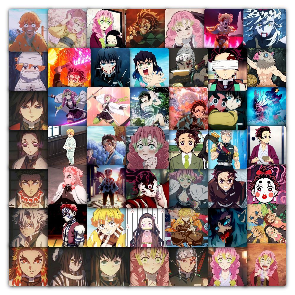 59pcs Demon Slayer Pelekat Anime Mixed Stickers Set Anime Pelekat Sticker Label