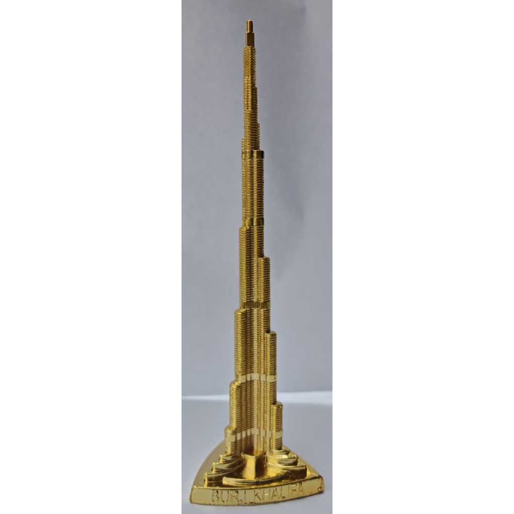 Dubai Tower Burj Khalifa Craft Art Statue Model Gold/Bronze color and Dubai magnet