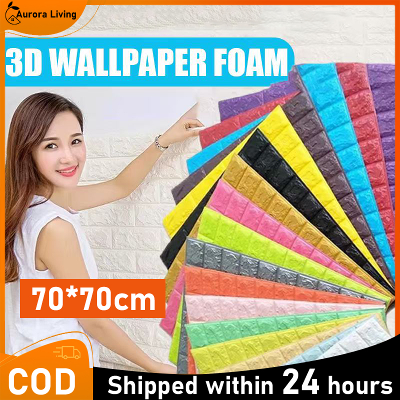 70x77cm 3D DIY Self Adhesive Sticker Brick Foam Wallpaper DIY 3D自粘墙纸 3D Wall Paper Dinding / Pelekat Dinding