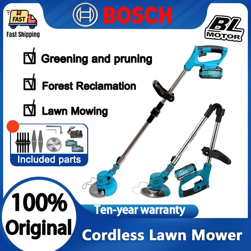 Bosch Mesin Rumput Bateri Tolak Grass Cutter Machine Trimmer Mesin Potong Rumput Tangan Lawn Mover 割草机 Pemotong Rumput 9