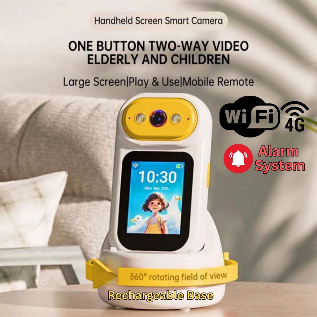 CCTV Kids Camera Video Call 360° Night Vision, Baby Monitor, Elder Care, Shop Security, Kamera Pintar Mudah Alih C32