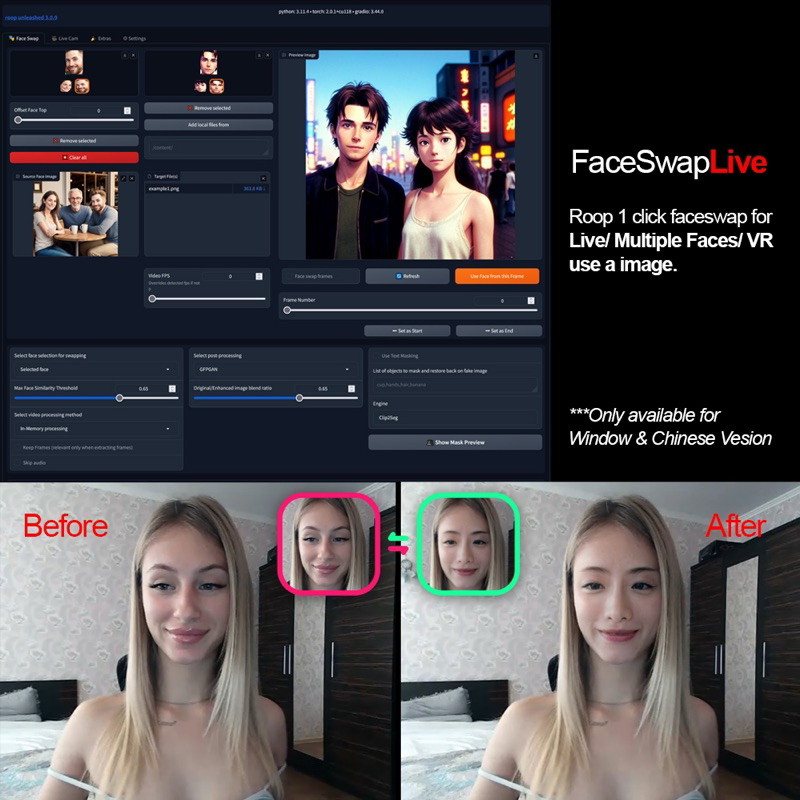 Live Faceswap Ai Software Deepfake Webui Plug & Use | | Stable Diffusion