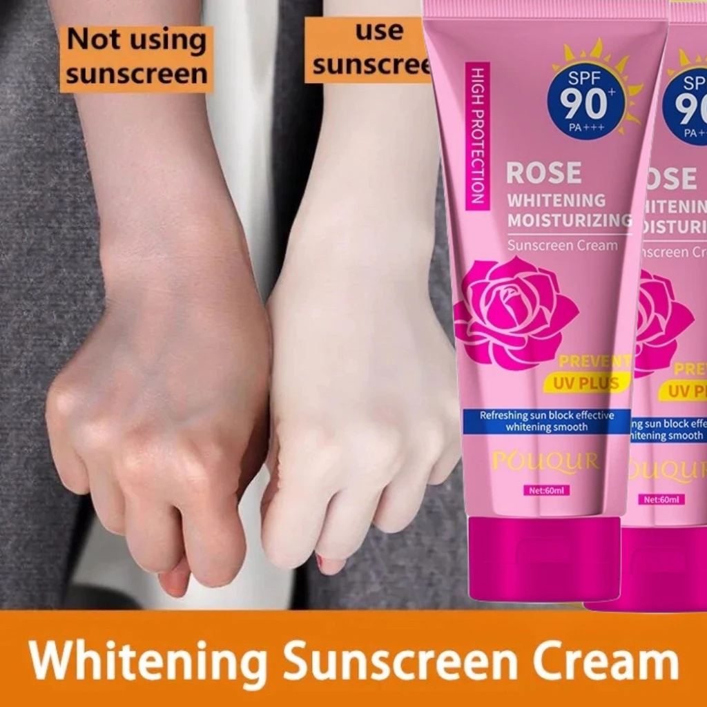 SPF90+ Whitening Sunscreen Rose Sunblock Cream Face & Body High Protection UV PLUS Long Lasting Waterproof 60ml 防晒霜