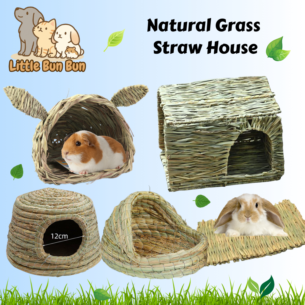 Handmade natural grass straw pet house & mat -hay bed based furniture cage rabbit chinchilla guinea pig