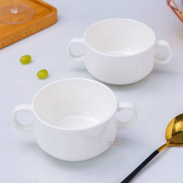 4 inch Ceramic Mushroom Soup Bowl Oat Meal Soup Bowl Pumpkin Soup Bowl Dessert Cup Baking Cup Double Ear Soup Cup