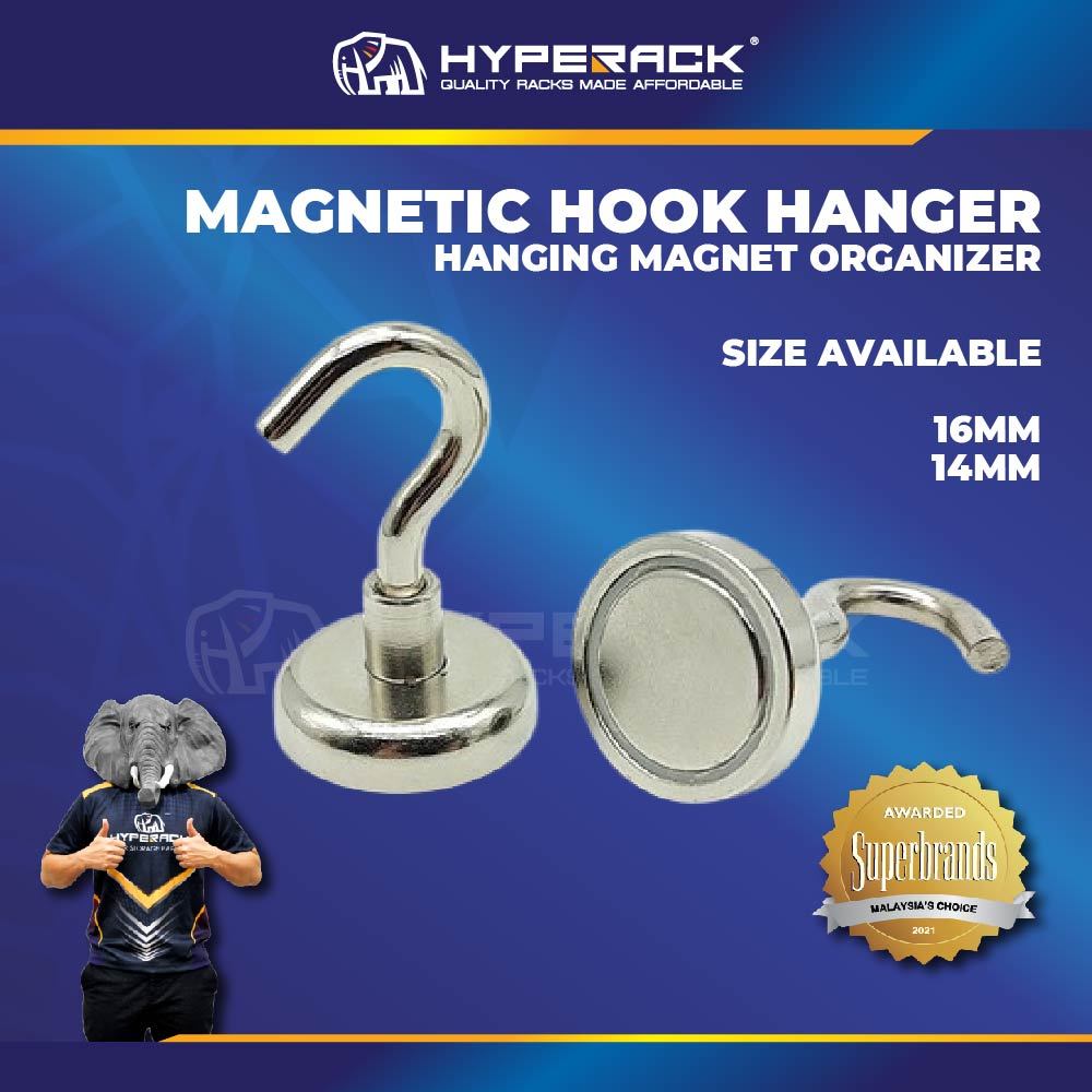 HYPERACK ™️ Strong Magnet Hook Hanger Power Magnetic Hook Holder Hanging Storage Organizers Magnet Hanger Home Organizer