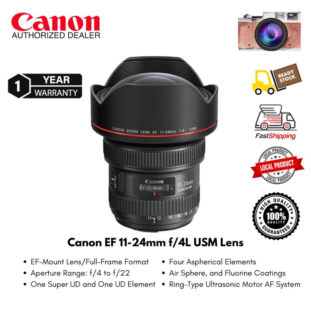 Canon EF 11-24mm f/4L USM Lens ( 1 Year Warranty )