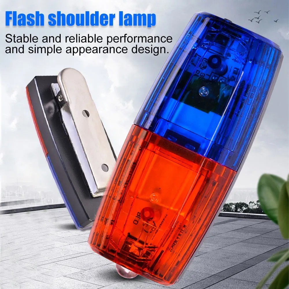 Red&Blue LED Strobe Warning Light Police Shoulder Clip Flashlight Outdoor Running Light USB Rechargeable Safety Helmet