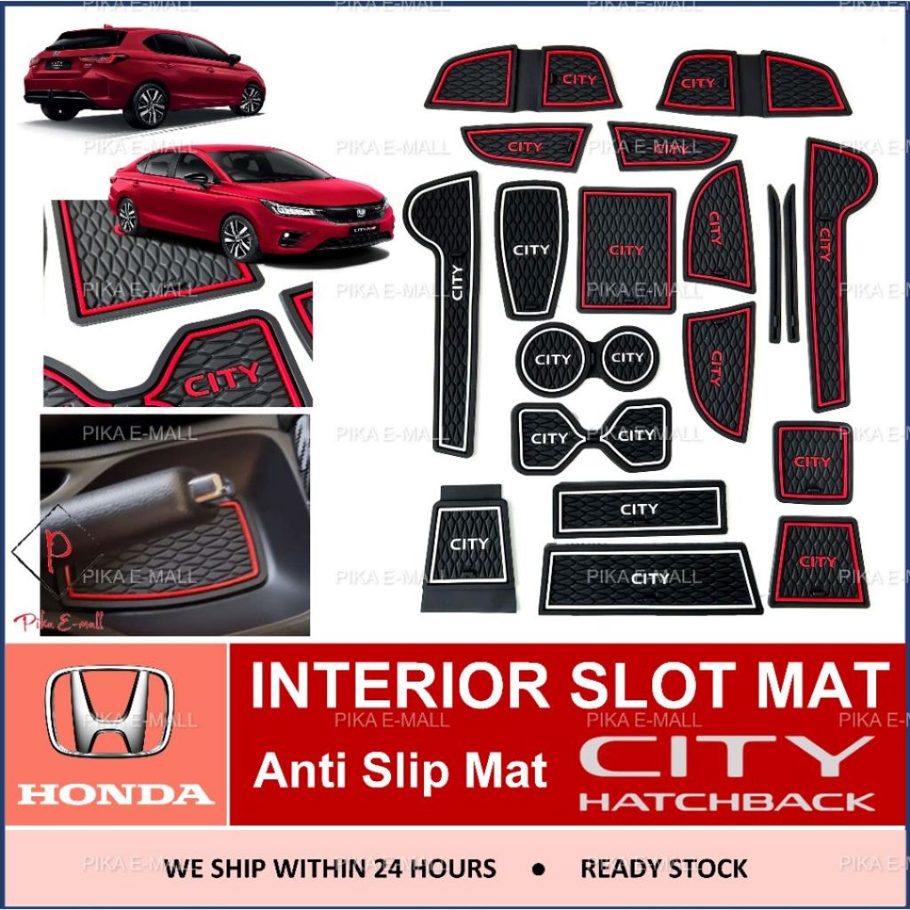 Honda City 2023 Hatchback Interior Slot Mat Anti Slip Rubber Pad Car Accessories GN2 RS Sedan Bodykit Aksesori 2022 2024