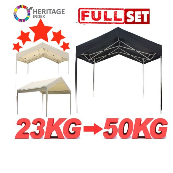 Super Berat A Shape Gazebo Heavy Duty Night Market Canopy Foldable Car Tent Full Set Pasar Malam