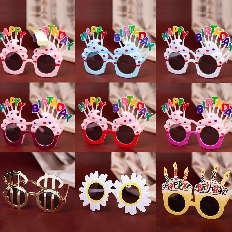 Happy Birthday Sunglasses Daisy Shades Funny Selfie Props Party Glasses Cermin Mata