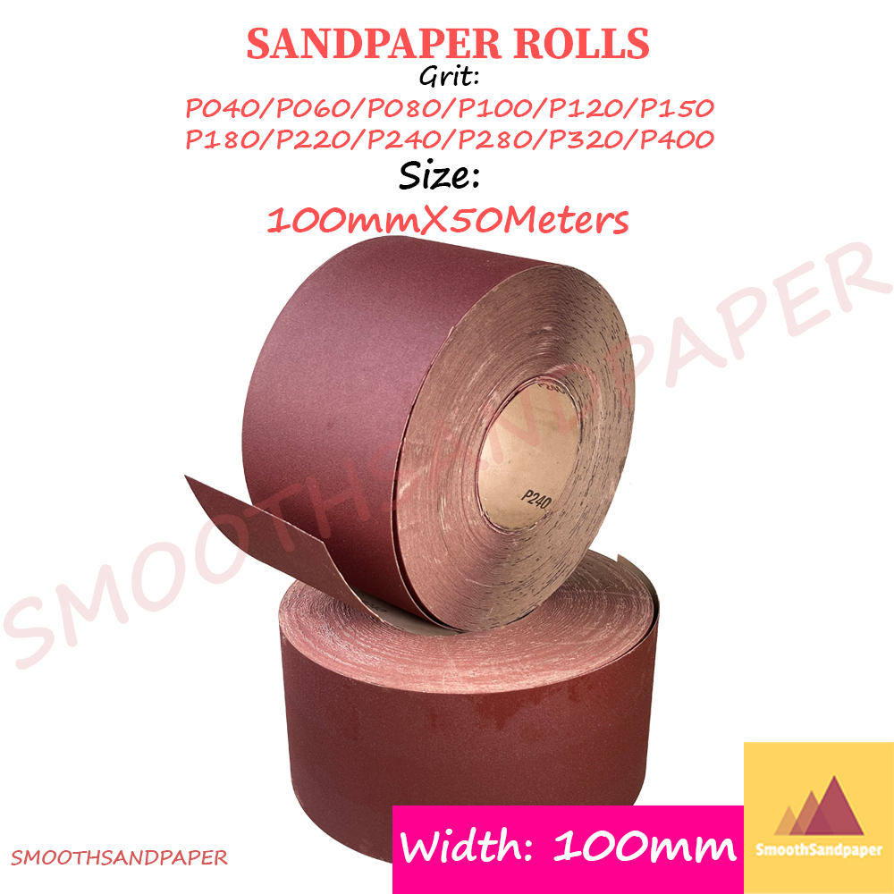 Sandpaper Roll Aluminium Oxide (Red) Kertas Pasir (Merah) 75mmX50Meter or 100mmX50Meter 木工铁工红砂纸卷 image 5