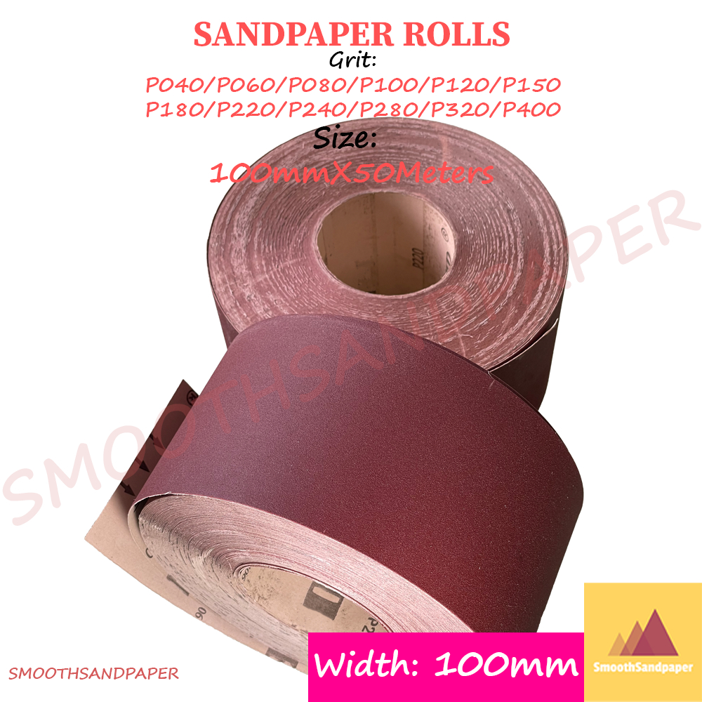 Sandpaper Roll Aluminium Oxide (Red) Kertas Pasir (Merah) 75mmX50Meter or 100mmX50Meter 木工铁工红砂纸卷 image 6