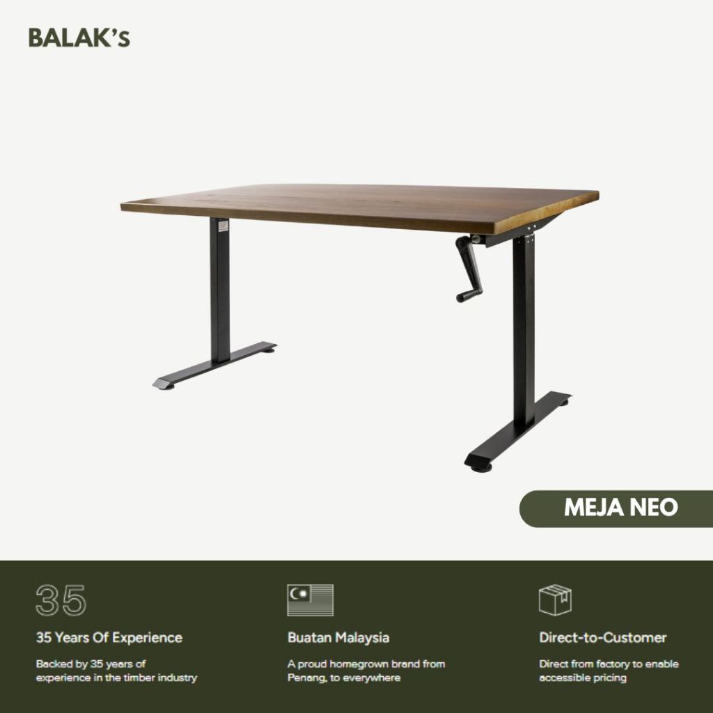 BALAK's Neo Adjustable Hand Crank Ergonomic Standing Desk