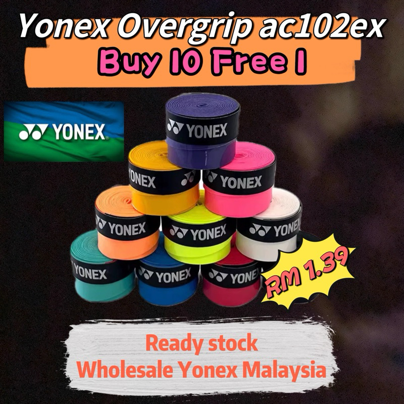 Original YONEX Grip【BUY 10 FREE *1 Grip&100cm Cushion Wrap】 Yonex Overgrip Ac102ex Badminton GripPremium Quality