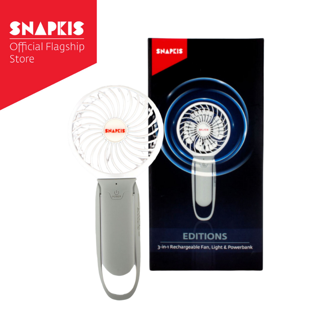 Snapkis 3 In 1 Light & Powerbank Rechargeable Fan