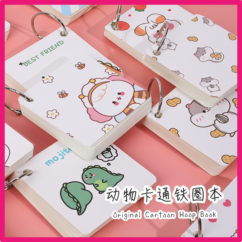 【EWW】1Pcs/1Book Square Cute Ring Notebook Craft Paper Pad Plain Mini Memo Notepad Mini Notebook Mini Memory Card