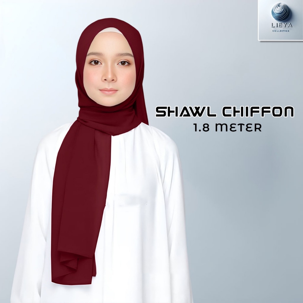 Tudung Shawl Heavy Chiffon Keknis plain Dewasa available on factory price, Stock Ready I Hitam Putih Square Selendang..,