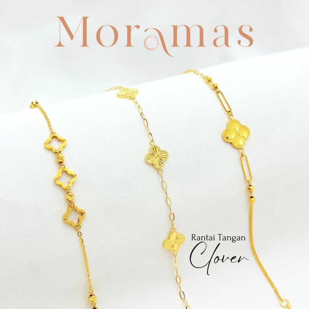 Moramas V.C CLOVER Bracelet 916 Gold/ Rantai Tangan CLOVER Emas 916 / 四叶草手链916金 #Clover