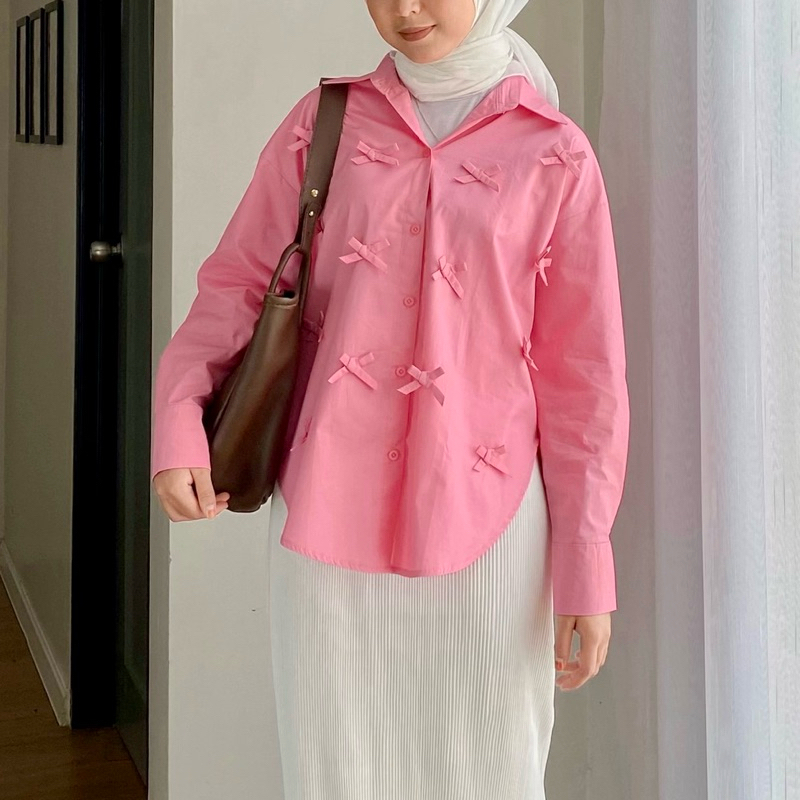 RIHANA TOP🌻 READY STOCK - korean loose fashion women casual blouse/kemeja cotton/crepe ironless trending murah viral