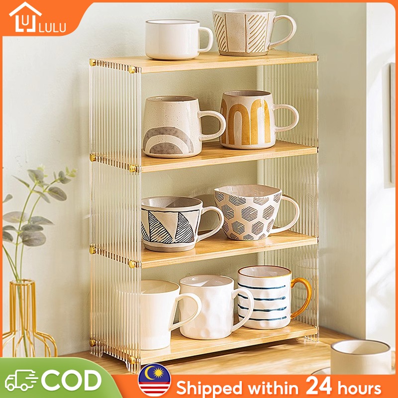 LULU Mug Holder Rak Dapur 1/2/3/4Layers Holder Cup Storage Cup Rack Coffee Storage Rak Rak Cawan