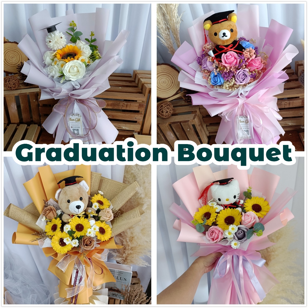 TTEEN GIFT Graduation Convocation Soap Flower Roses Sunflower Bouquet Farewell Bunga Sabun 玫瑰太阳花毕业花束