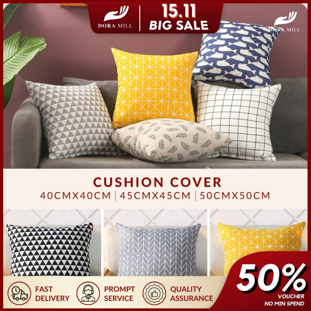 DORAMILL Hot!!!Throw Square Pillow Case Sofa Cushion Cover Home Decor Sarung Bantal BZ#1