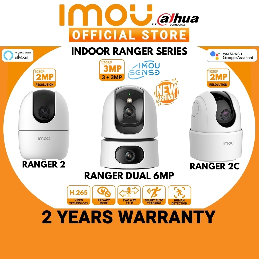 Imou Dahua Ranger 2/2C 2MP/1080P Ranger Dual 6MP 3+3MP AI Human Detection Two Way Talk Pan/Tilt IP Security CCTV Camera