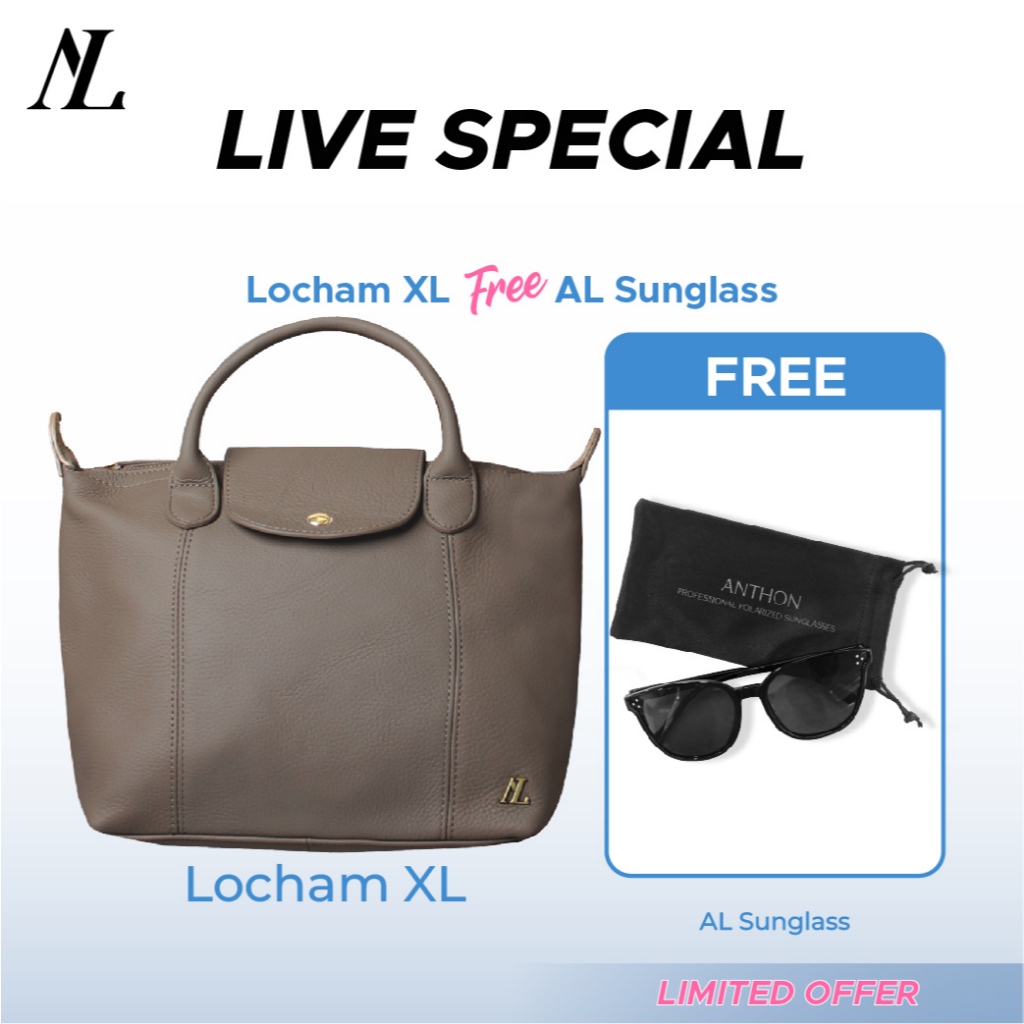 LOCHAM XL GENUINE LEATHER BY ANTHON'S LEATHER BAG (Free 1 Sunglass Anthons)