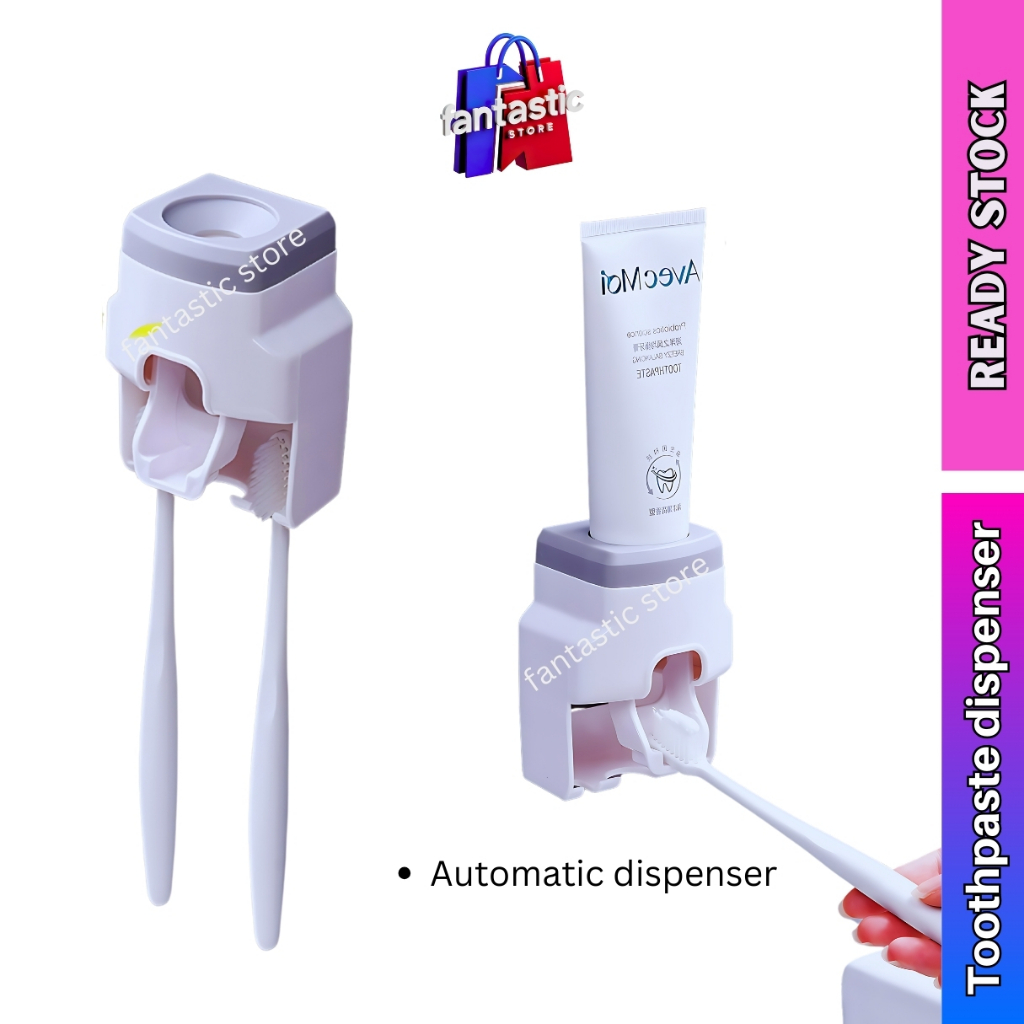 Toothpaste Squeezer Dispenser Toothbrush holder Rack Rak Berus gigi Pemicit ubat gigi