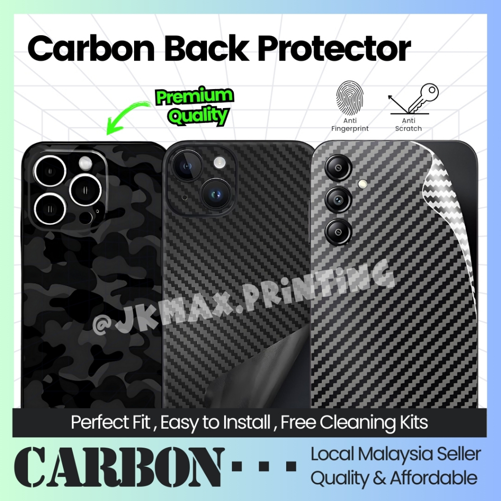 Carbon Back Sticker Screen Protector Poco M3 M4 M5 M5s M6 M7 M8 M8s Pro 5G