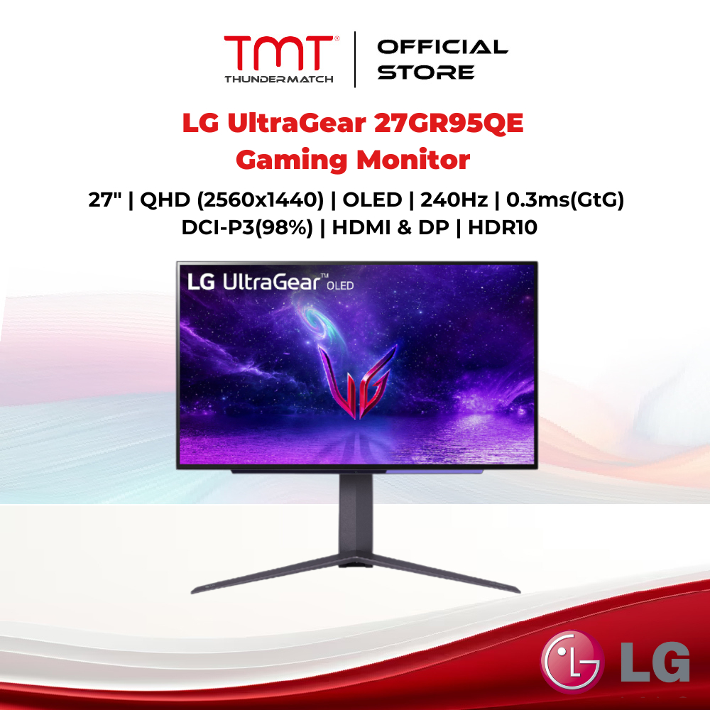 LG UltraGear 27GR95QE 27" OLED Gaming Monitor | QHD (2560x1440) | 240Hz | 0.3ms(GtG) | DCI-P3(98%) |
