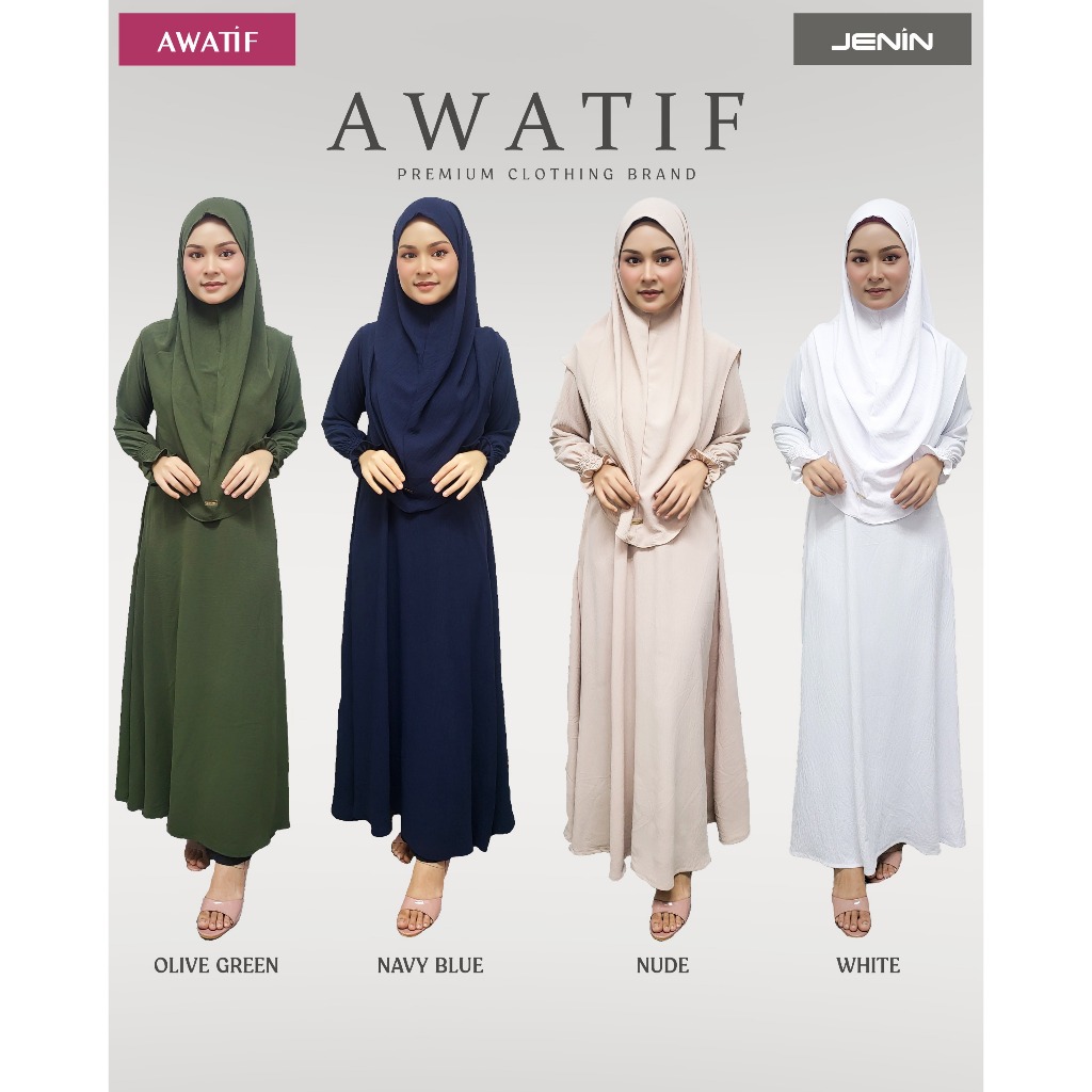 Jubah Abaya Mekah Ironless Muslimah Full Tudung Sedondon, Mesra Umrah Dan Travel Paling Best Baju Raya 2024